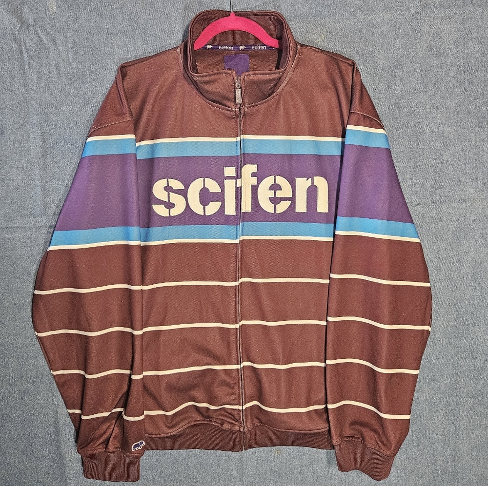 Vintage Scifen Striped Track Jacket - 2XL